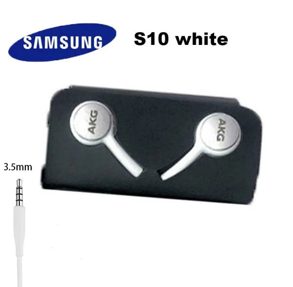 S10 white no box Наушники samsung AKG EO IG955, 3,5 мм/type c, наушники-вкладыши с микрофоном, проводная гарнитура для смартфонов samsung Galaxy note10 S10 S9 S8 S7 S6 huawei - Цвет: S10 white no box