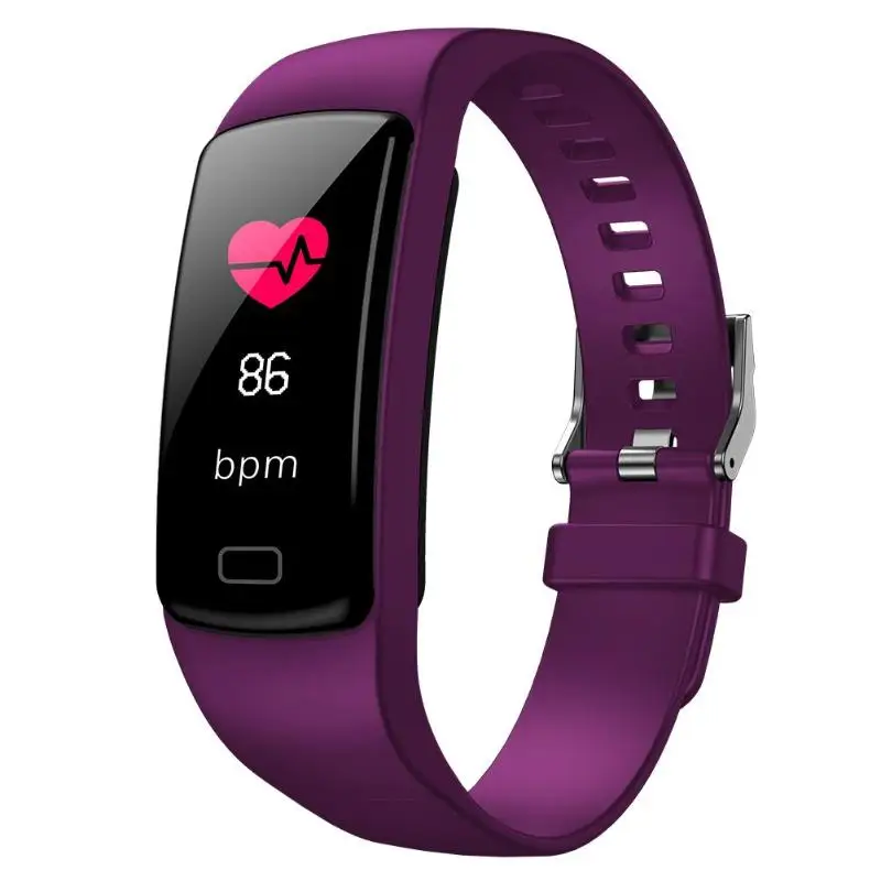 Y9 Smart Bracelet Heart Rate Monitor Fitness Tracker IP67 Waterproof Blood Oxygen Monitoring Sports Wristband Watch - Цвет: Фиолетовый