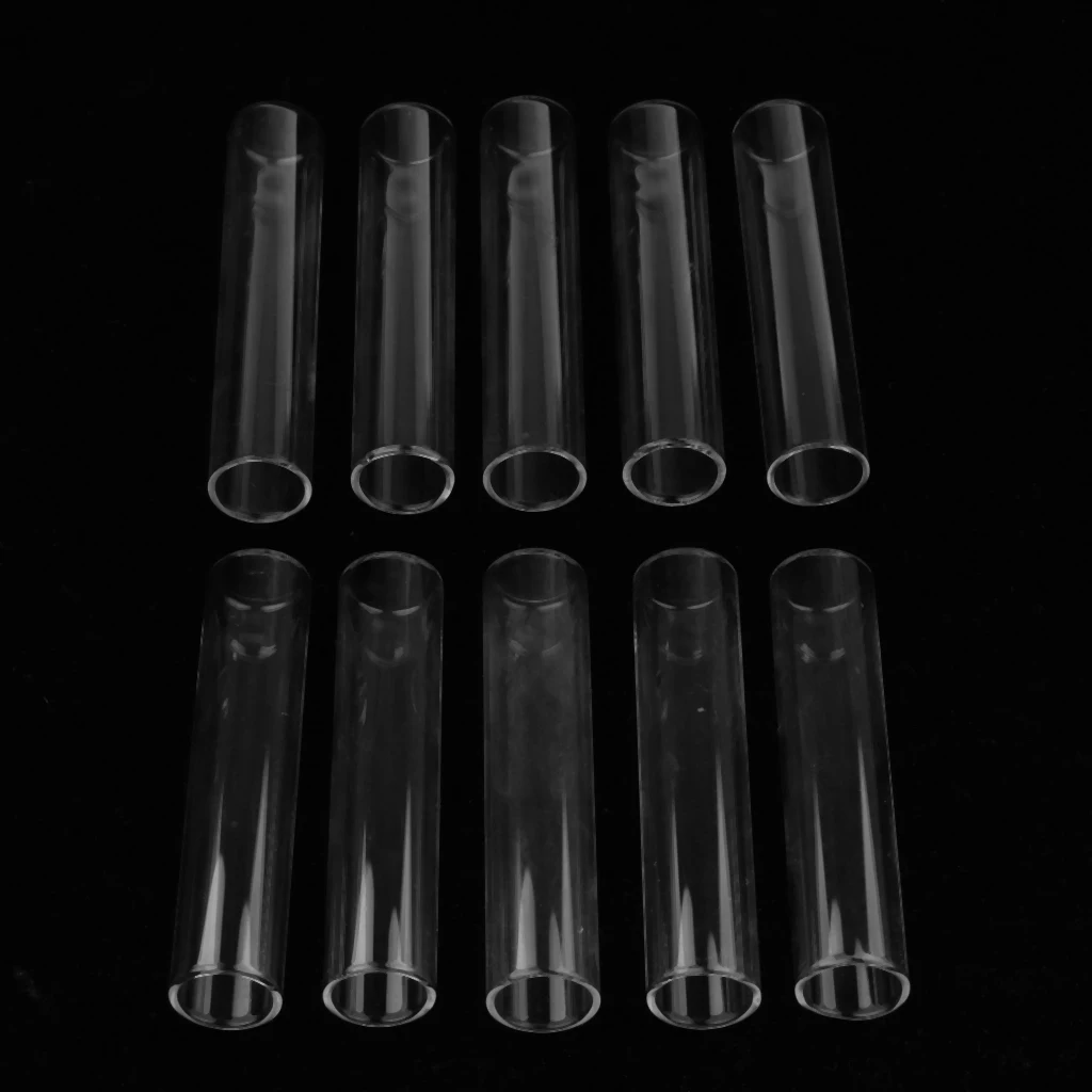 Borosilicate Glass Flat Test Spice Tubes, Pack of 10 Pieces; Clear view, helps with quick identification