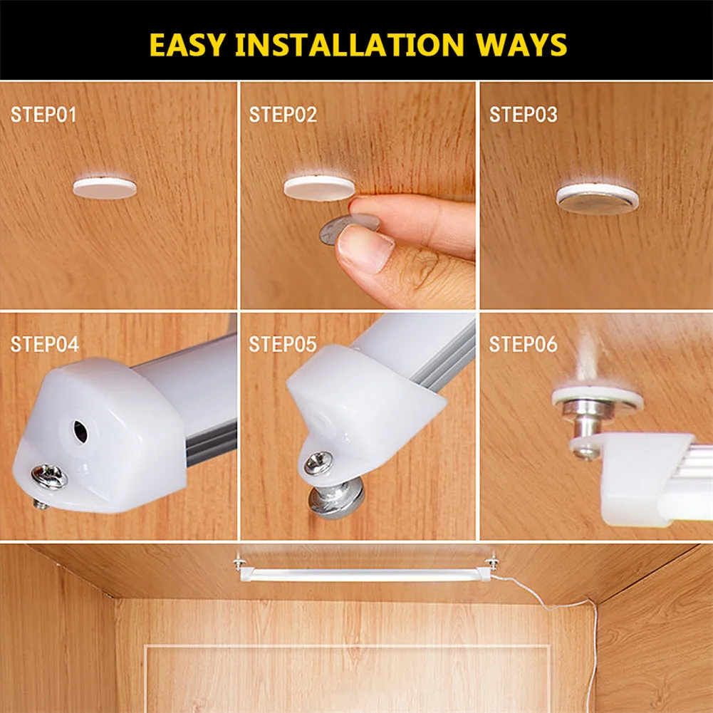 Newly Sale LED Night Lights for Under Cabinet Closet Kitchen Cupboard Shelf Lighting for Counter I88#1