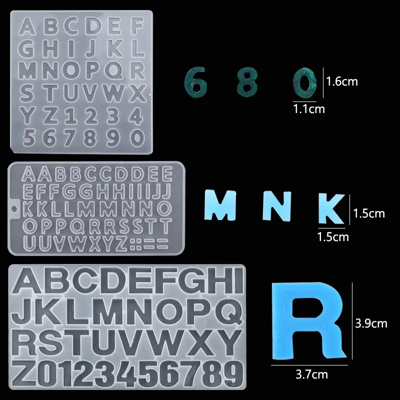 Alphabet Resin Molds Kit Backward Letter Number Silicone Casting