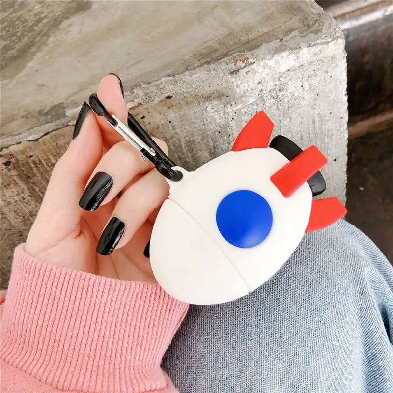Силиконовый защитный чехол ракета крышка протектор с карабином для Airpods 1/2