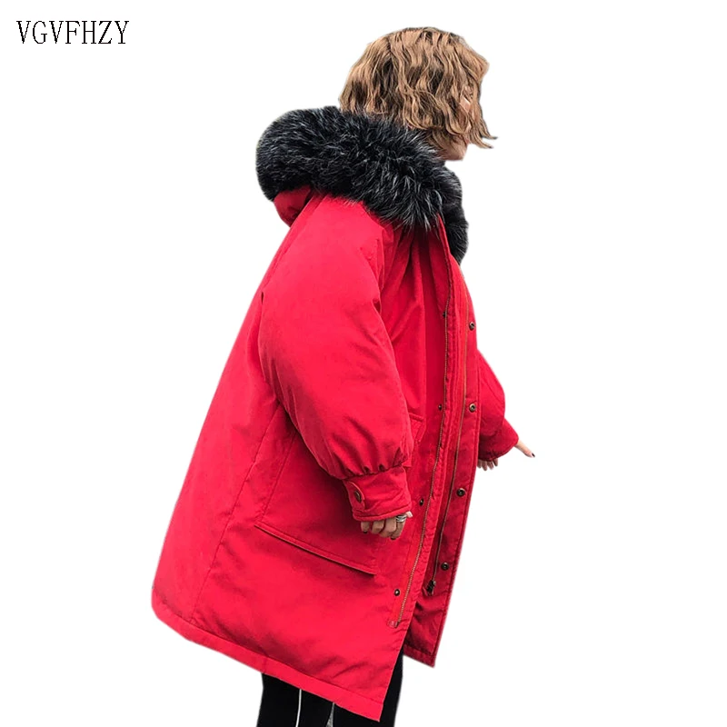 #*Cheap 2019 Women Parkas Warm Women Winter Coat Fur collar Hooded Winter Jacket Plus size Women Thicken Down Jacket female
