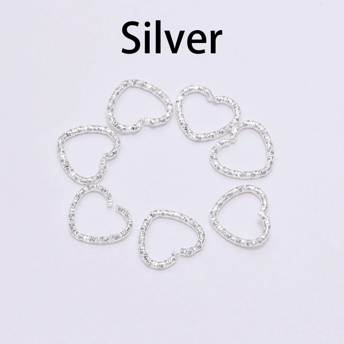 50pcs/lot 16.5mm New Style Silver Gold star Jump Rings Twisted Split Rings Spacer Connectors For Jewelry Making Making Supplies - Цвет: Silver
