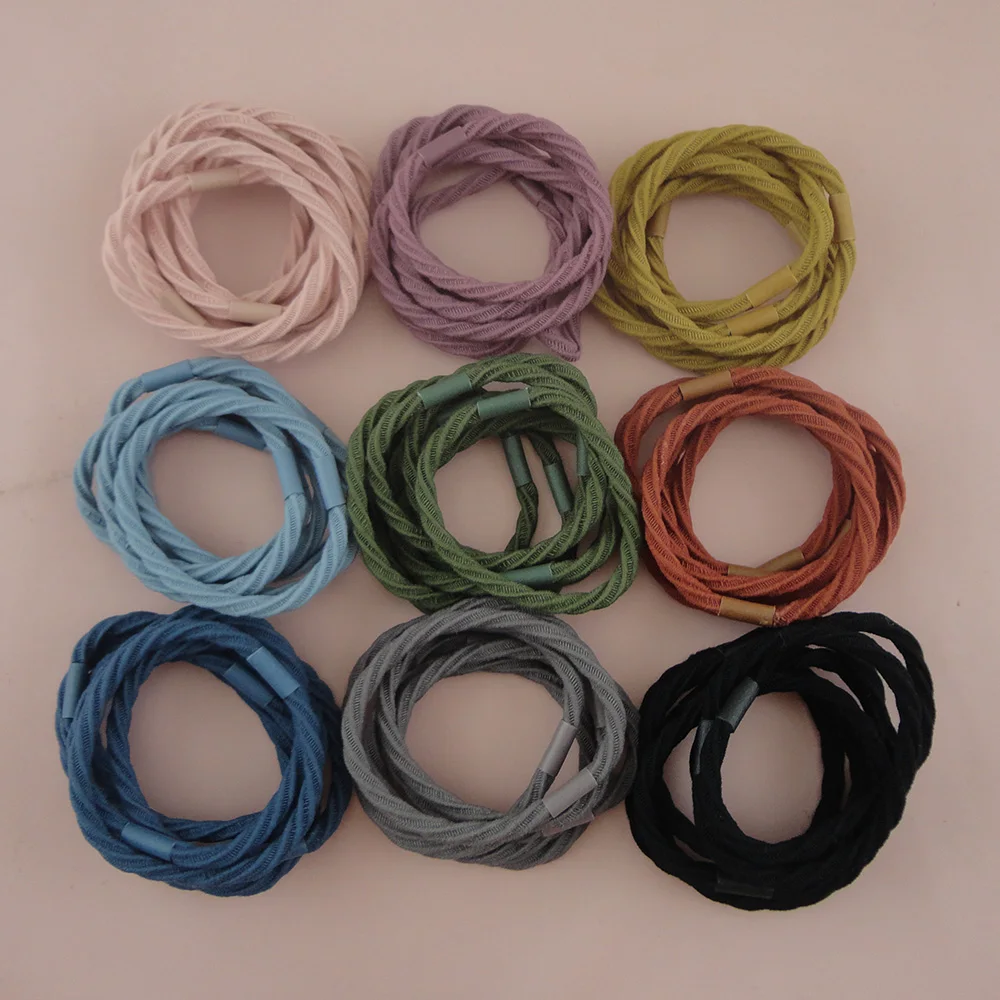 20PCS 5mm Big size torsion elastic ponytail holders hair bands,twisted cords elastic hair ties,17.0cm circle length