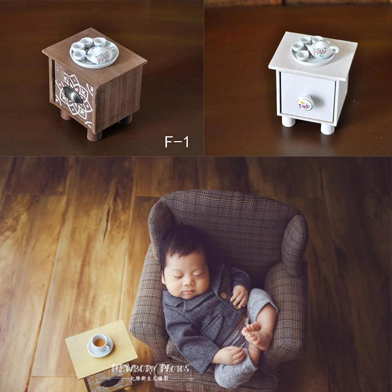 Small Tea Table+ Teapot +teacup Newborn Photography Props Lovely Shooting Prop Baby Creative Shooting Accessory Mini Props ins acrylic coaster gradient color coaster shooting props decoration ornaments photography props