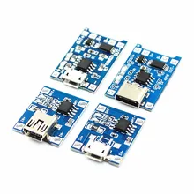 1 pces tipo-c/micro usb 5v 1a 18650 tp4056 bateria de lítio carregador módulo placa de carregamento com proteção funções duplas 1a li-ion