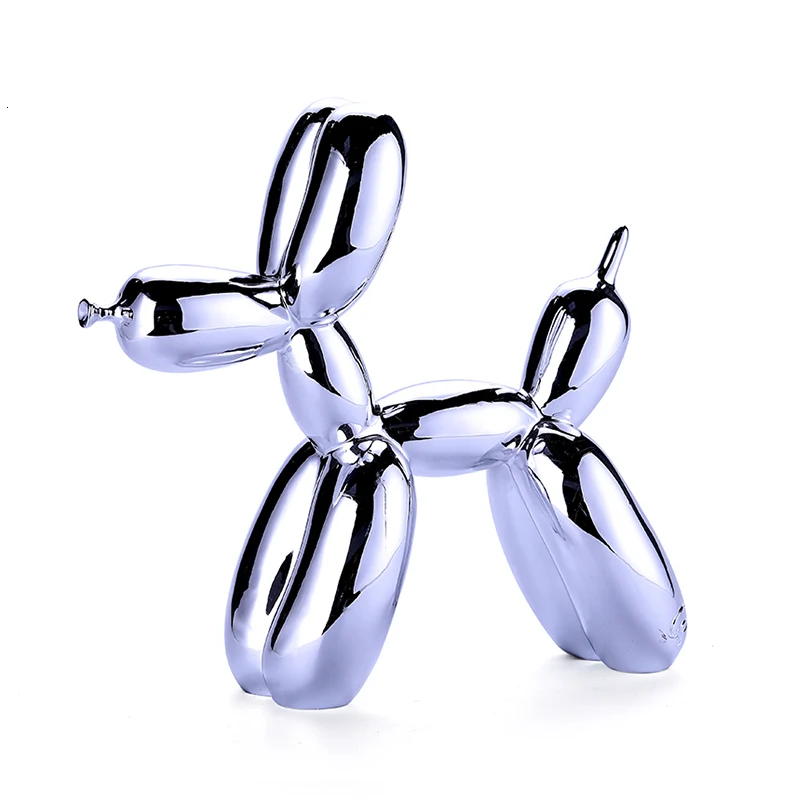 Modern Jeff Koons Balloon Dogs Sculptures Household Adornment Art Resin Craft Sculpture Art For Statue Home Decoration - Цвет: Silver