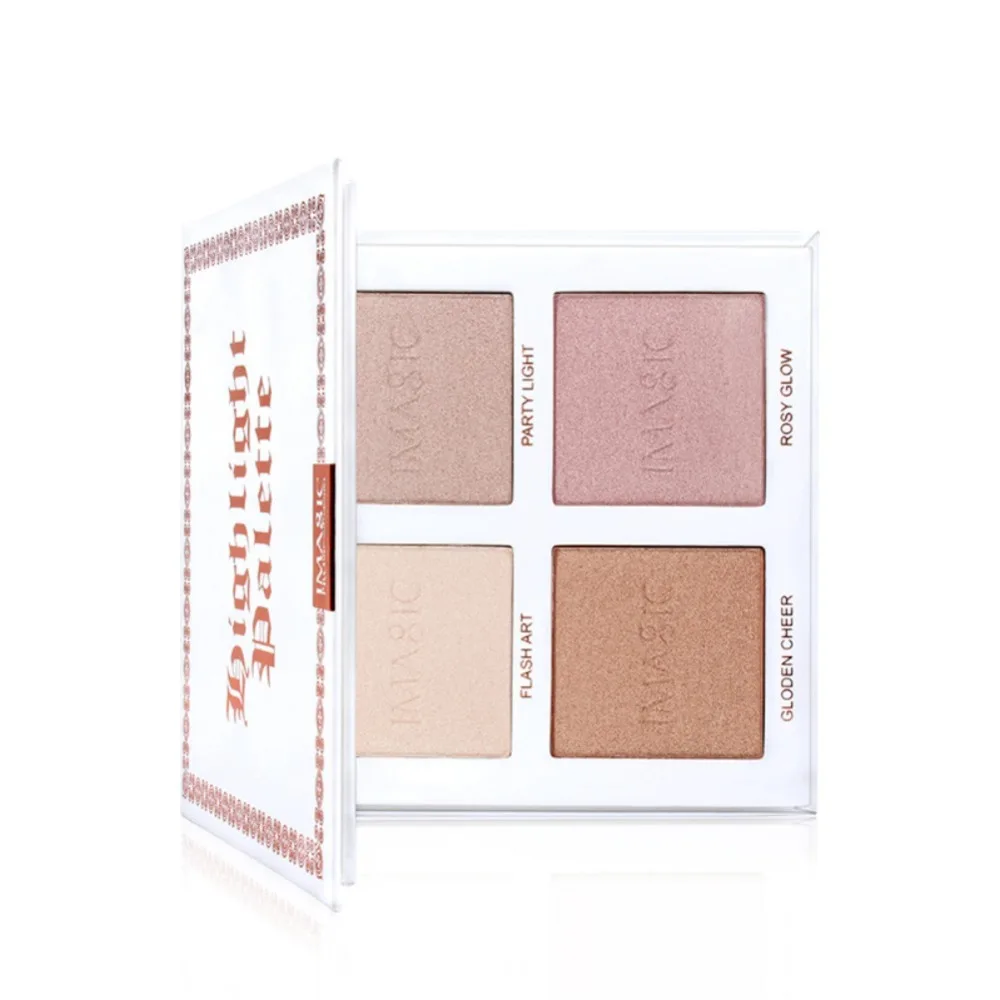 4 цвета Palette палитра пудры мерцающий контур лица Хайлайтер для лица бронзатор макияж хайлайтер осветляет кожу