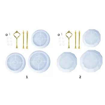 

1 Set Crystal Epoxy Resin Mold Three-layer Round 3D Fruit Tray Casting Silicone Mould DIY Crafts Ornaments Making Tool