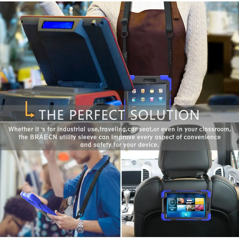 Для Samsung Galaxy Tab A 8,0 чехол SM-T380 SM-385 360 Вращающийся Чехол-Броня дети Безопасный Ручной плеча ремень силиконовый PC Стенд Крышка