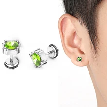 1 Pair Stainless Steel Body Piercing Jewelry Ear Studs Earrings Geometric Earrings for Men Women