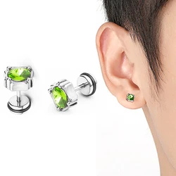 1 Pair Stainless Steel Body Piercing Jewelry Ear Studs Earrings Geometric Earrings for Men Women