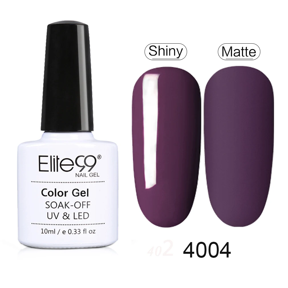 Elite99 10 мл матовый Цвет УФ-гель для ногтей полу Перманентный лак для ногтей замочить от УФ-гель лак для ногтей Лаки Матовый верхний слой лака - Цвет: 4004