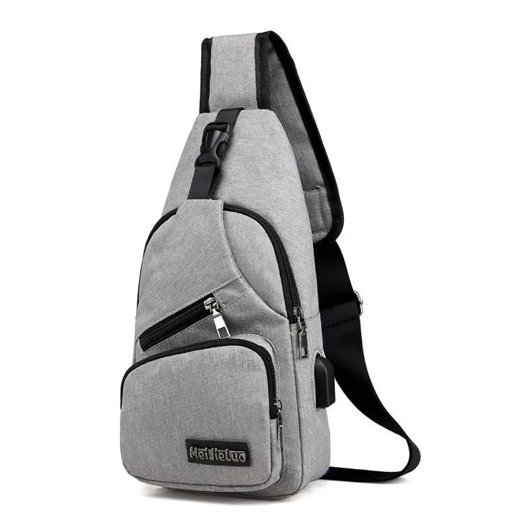 

2019 New Style Korean-style Multi-functional USB Shoulder Bag Sports Outdoor Men Chest Pack Shoulder Bag