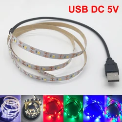 Versatile Colorful Waterproof USB LED Strip Light - 5M, Warm/Cool White, Pink, Green, Blue, Red SMD Ribbon for Ceiling and Cabinet Lighting (Blue)