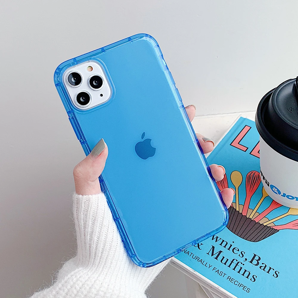 LOVECOM неоновый флуоресцентный однотонный чехол для телефона iPhone 12 Mini 11 Pro Max XR X XS 7 8