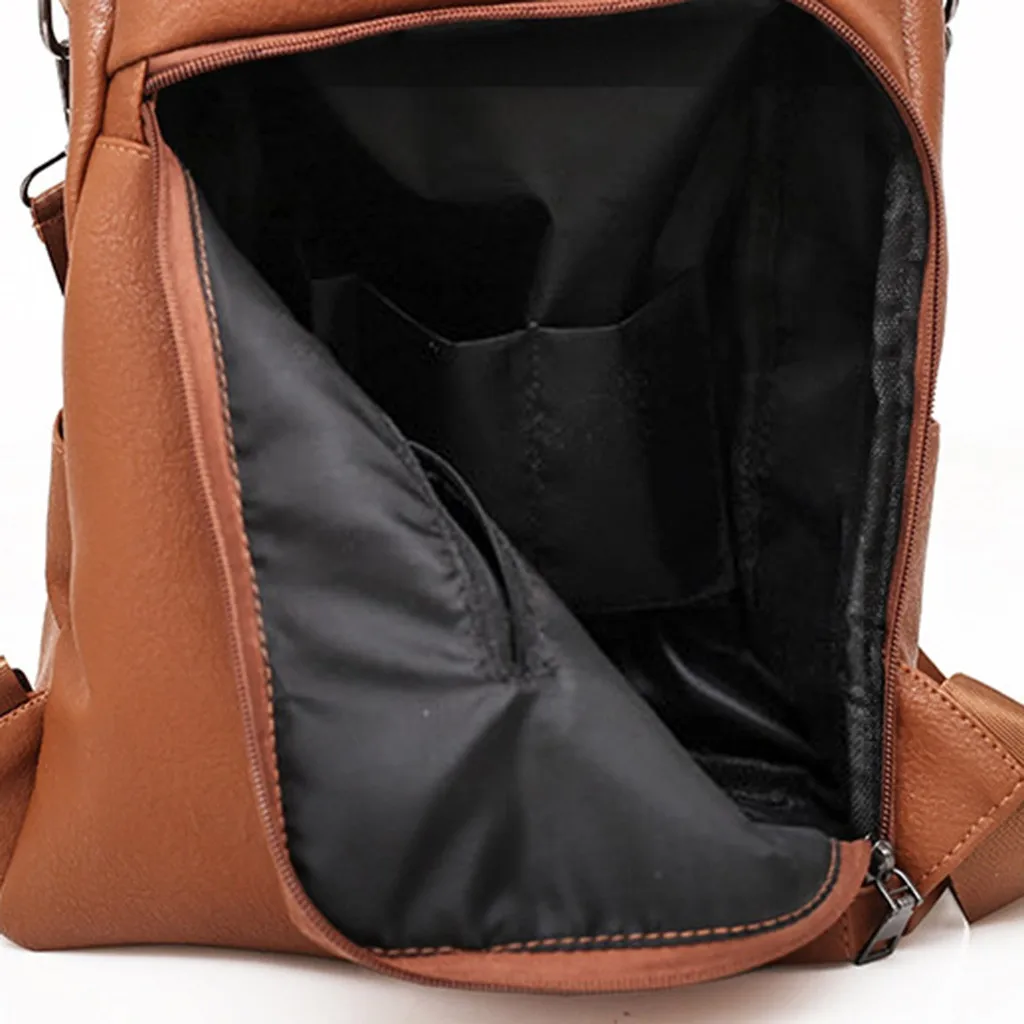 Женский рюкзак с защитой от кражи, Классический Одноцветный рюкзак из искусственной кожи, Mochila Feminina, модная двойная сумка на плечо, Sac A Dos#25