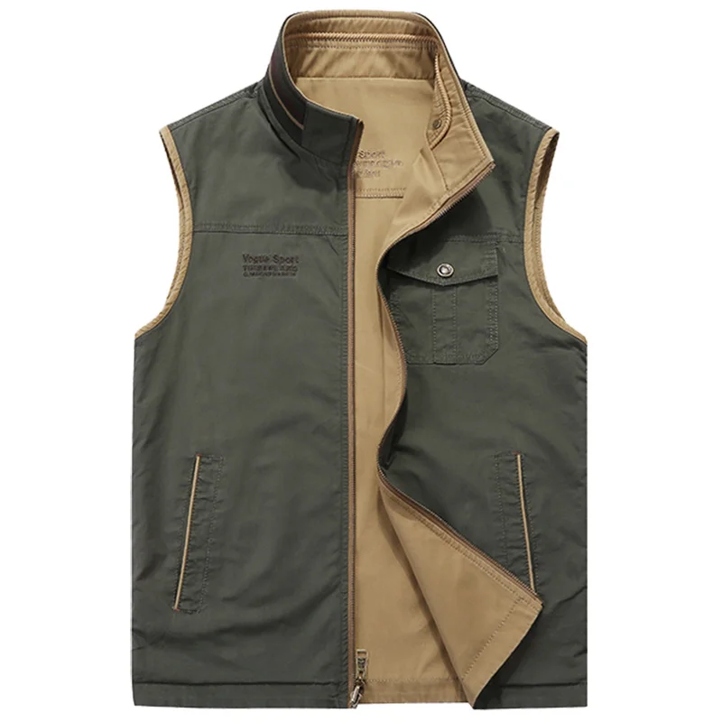 Spring New Outdoor Men's Vest Casual Clothing Fashion Thermal Business Jackets Man Autumn Sleeveless Jacket Tactical Work Vests autumn winter windproof vest jackets women sleeveless outers solid hooded vests warm coats thermal vest parkas top cotton outers