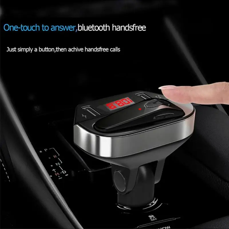 Car Bluetooth MP3 Player USB Car Charger Wireless Bluetooth Headset Bluetooth Handsfree Calls For Iphone Xiaomi Huawei Samsung
