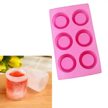 

6-Cavity Handmade Resin Cups Ice Tray Round Silicone Shot Glass Bottle Mold