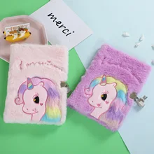 

Plush Unicorn Notebook With Lock Password Book Diary A5 lovely Handbook For Kids Friends Teacher Gifts Student Stationery