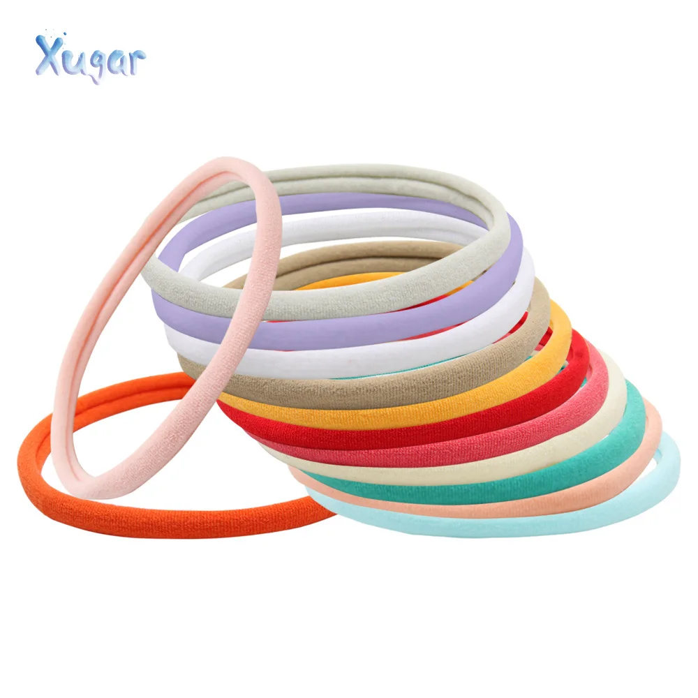 Wholesale 10pcs Girls 7.5CM Nylon Elastic Hair Bands Candy Rubber Bands Scrunchies Hair Ropes Ponytail Holder Hair Accessories