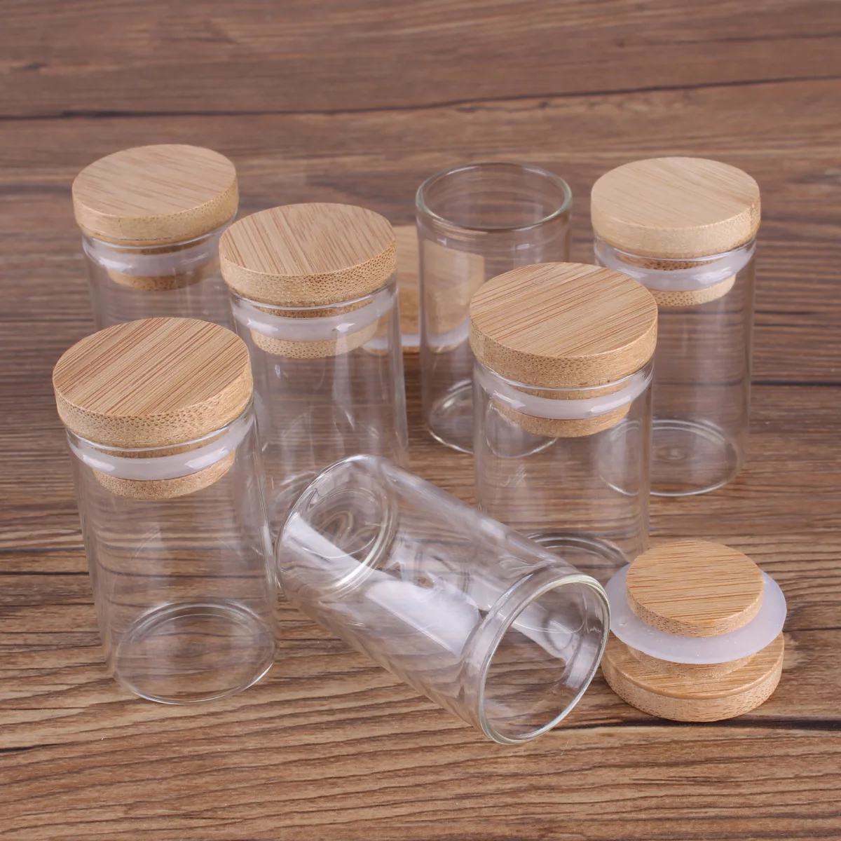 Set di 6 barattoli di spezie con coperchio in legno 150ml Mini