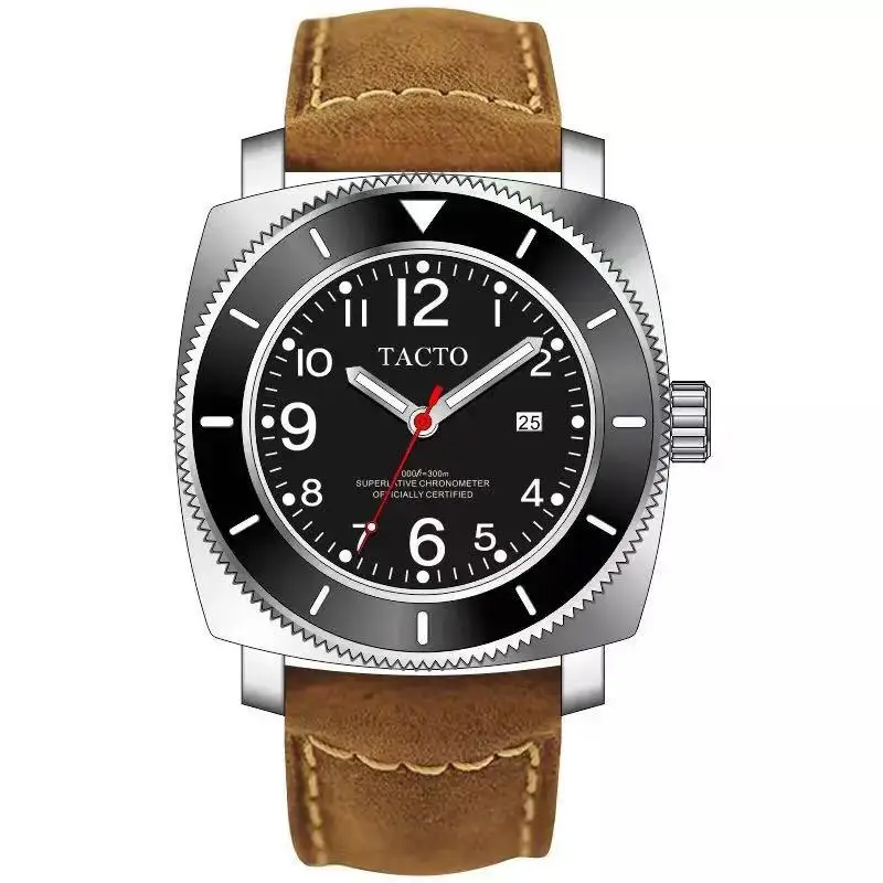 Топ люксовый бренд Tacto часы мужские Gmt наручные часы синий циферблат вращающийся стальной ремешок Спортивные наручные часы для мужчин - Цвет: Tacto-Pam-1