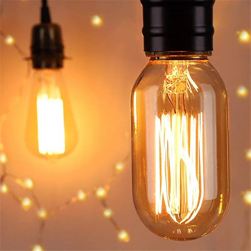 

1pcs Dimmable Vintage Edison Bulb E27 T45 40W Chandelier Pendant Lights 220V LED Lamp Incandescent Light Rope Lamp Holder E27