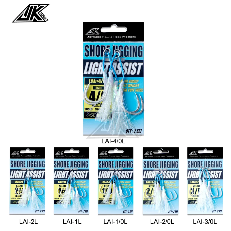 JK LAI-L Shore джигггинг светильник "T" groove Jig hook нержавеющая твердое кольцо лодка рыболовный светящийся двойной рыболовный крючок крючки морские ЛЕЩА
