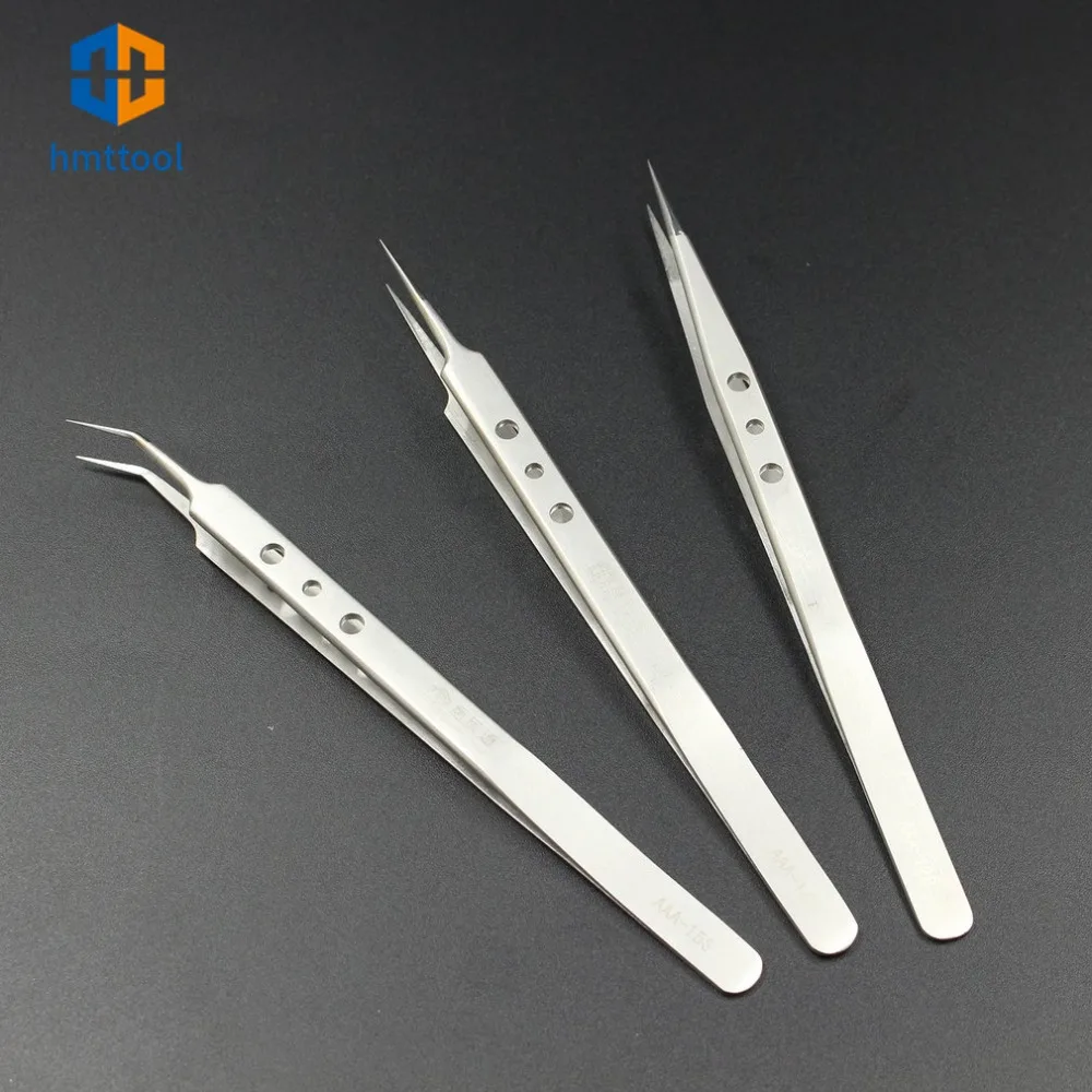 AAA-12S / 14S / 15S SFDER Stainless Steel Precision Hard Tweezers Set For Cell Phone Mainboard Repair Tools