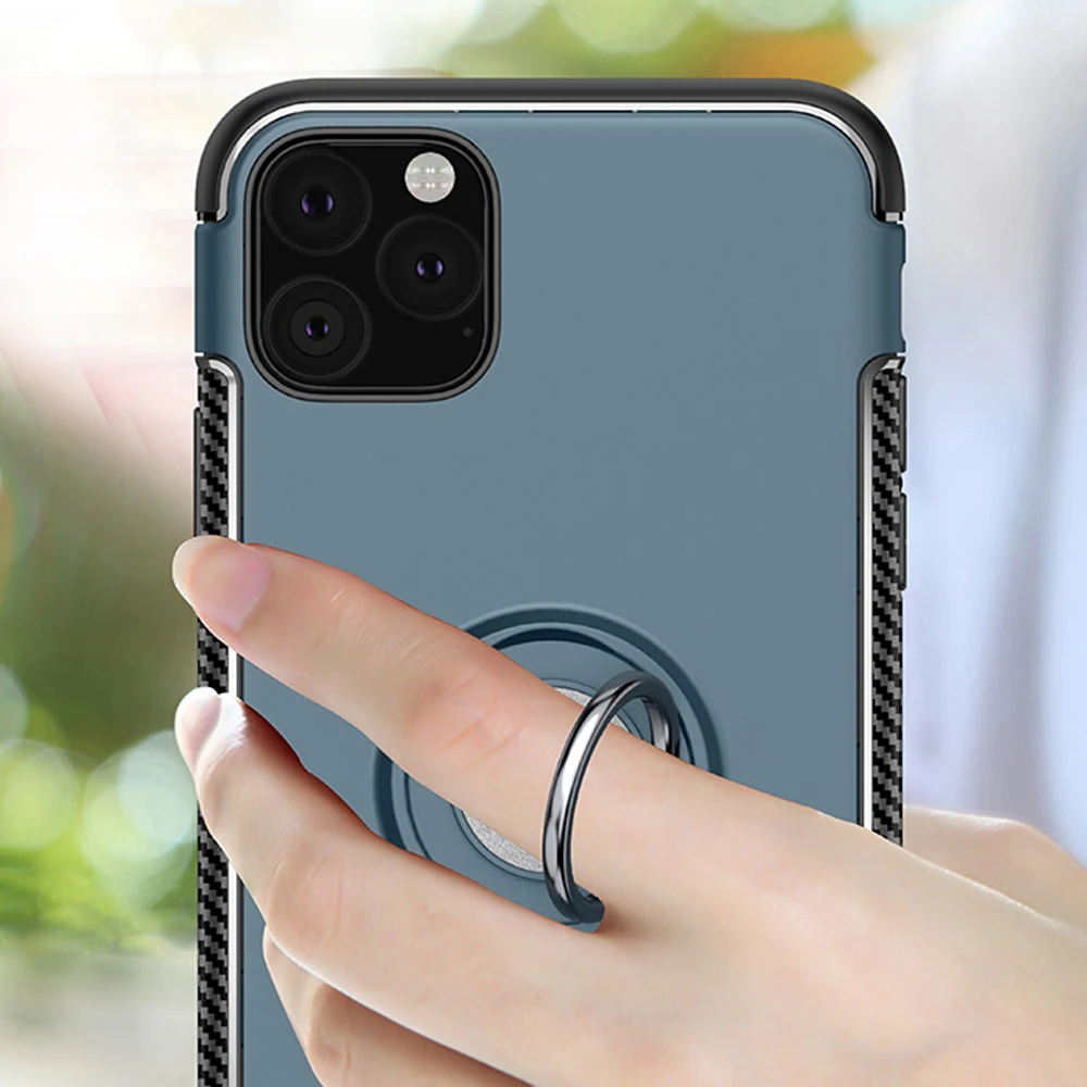 Для iphone 11 Pro Max роскошный противоударный чехол металлическое кольцо-держатель Комбинированный силиконовый чехол для iphone xx чехол для телефона