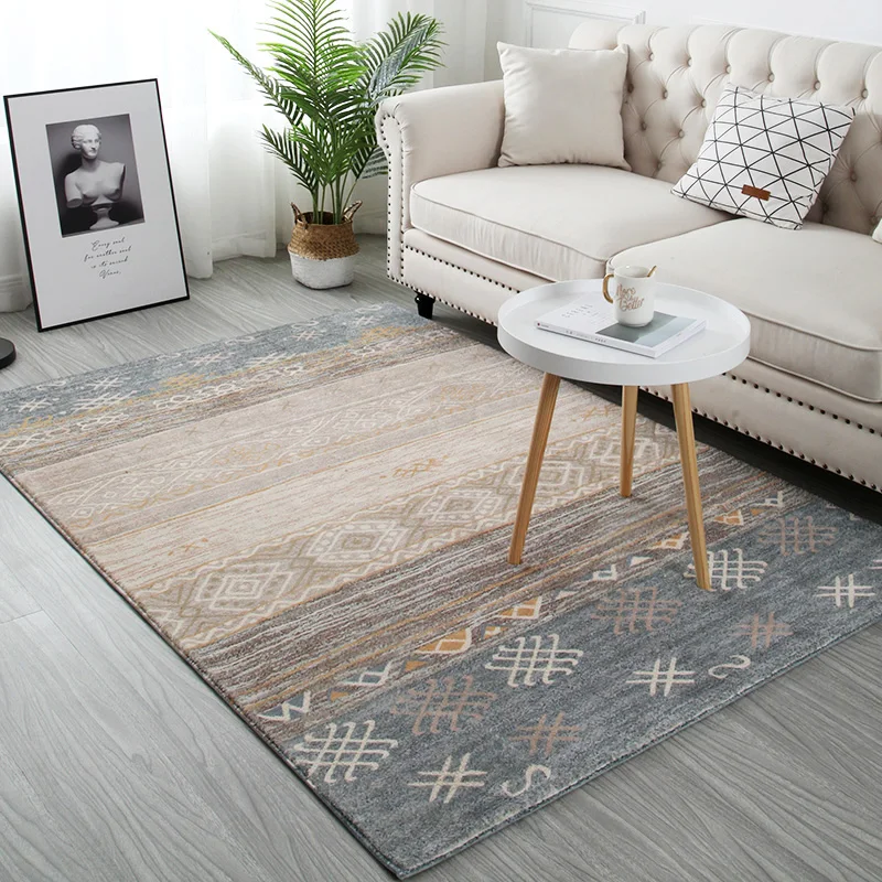 Ковер нордический INS спальня плюшевая Имитация шерсти прикроватное одеяло журнальный столик для гостиной современный американский светильник роскошный красный