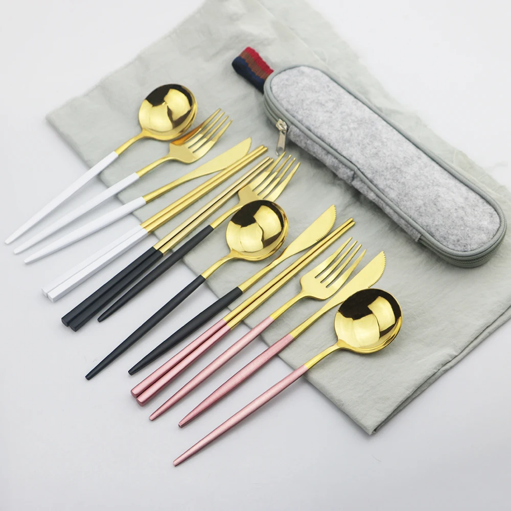 5 шт. портативные столовые приборы из нержавеющей стали | Дом и сад