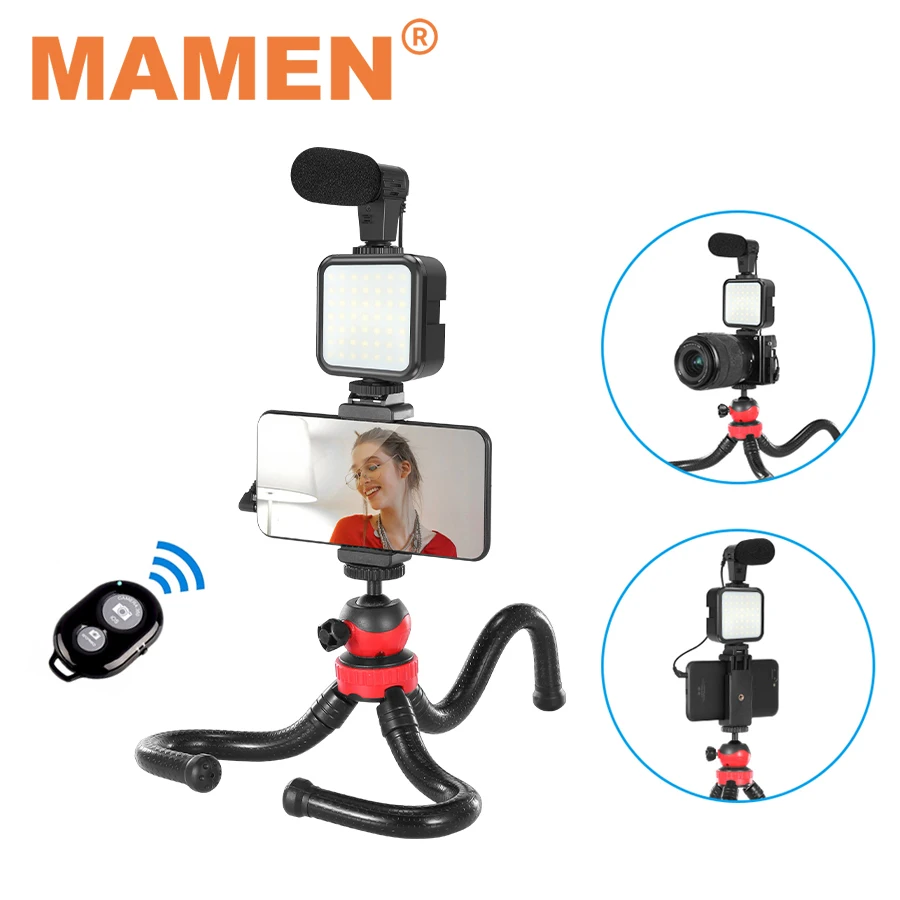 MAMEN смартфон VLOG съемки Наборы октопод Штатив для фотографии костюм с