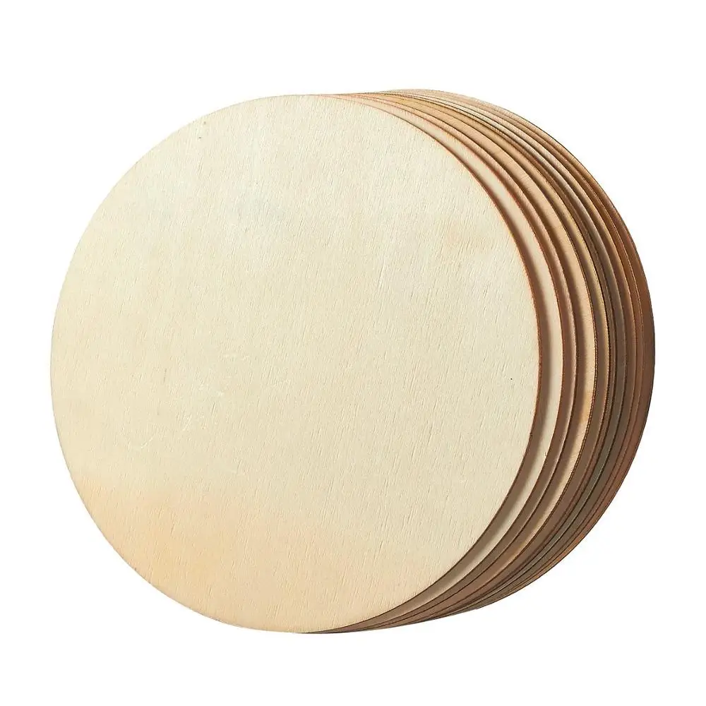 10pcs 76mm Blank Wood Circle Coins Pendants Round Wooden Disks Slices For Favor Tags Pendant Embellishments | Дом и сад
