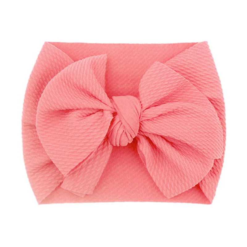 Elegant Big Bow Baby Headband - Solid Color Elastic Hair Accessory
