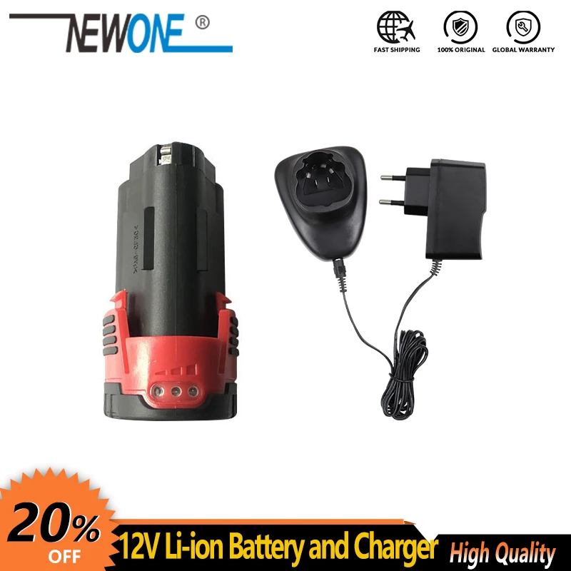 Bateria de Lítio Compatível com Broca Moedor de Ângulo Cortador de Grama Newone Polidor Serra Reciprocante Etc. 12 v 2000 Mah