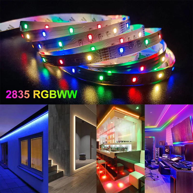 small led strip lights 30M-5M Bluetooth LED Strip Lights RGB Warm White Waterproof Flexible Ribbon 2835 Led Light lamp RGBWW SMD Tape Diode for room car interior light strips