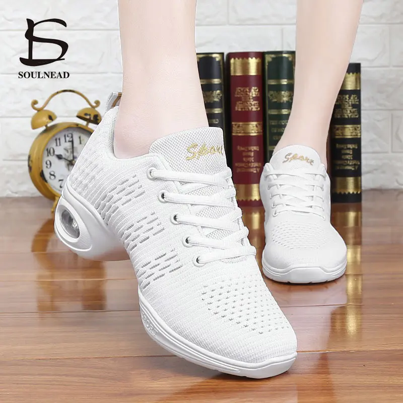 New Women's Modern Dance Sneakers Soft Outsole Lightweight Breathable Dancing Shoes Female Outdoor Fitness Sports Dance Shoes