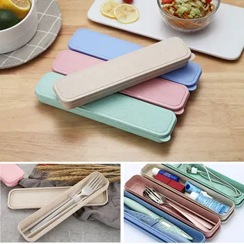 

1PC Multi Function Travel Camping Stainless Steel Cutlery Portable Box Case Picnic Outdoor Usage Cute Stationery Box