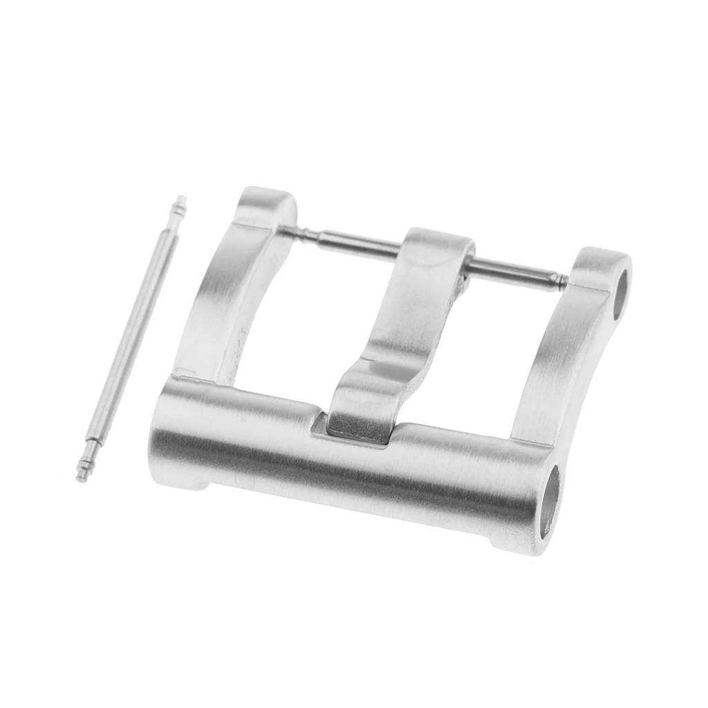 

Unisex Silver Brushed Stainless Steel Pin Buckle Replacement for Watch Strap Bands 20mm