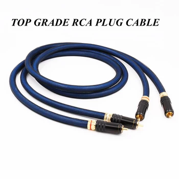 

Pair Rca Cable Top Graded Sliver Plated RCA Male to Male Cable With R1730 RCA Plug Cable