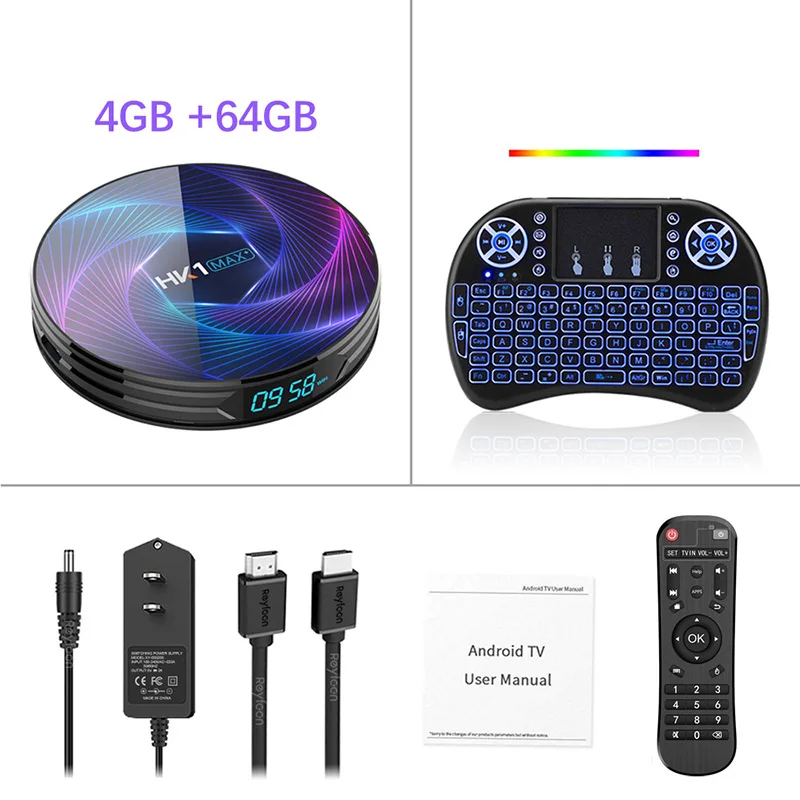 HK1 MAX Plus ТВ приставка Android 9,0 Восьмиядерный Rockchip RK3368PRO USB3.0 1080P H.265 4K 60fps Google плеер Netflix Youtube медиа pla - Цвет: 4G 64G i8 backlight