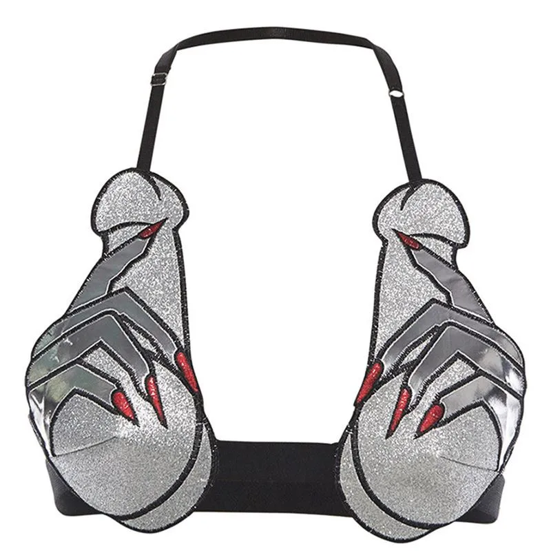 ALL NEW Sexy Pattern Ladies Bra Back Buckle Suspender Neck Lingerie Personalized Design Women Underwear (4)