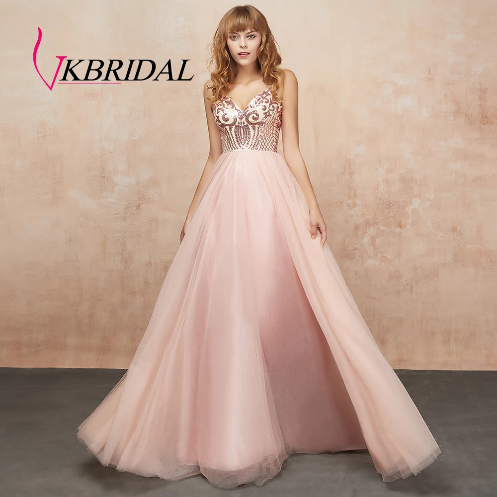 VKbridal/кружевные платья для возвращения домой с блестками Длинные тюлевые