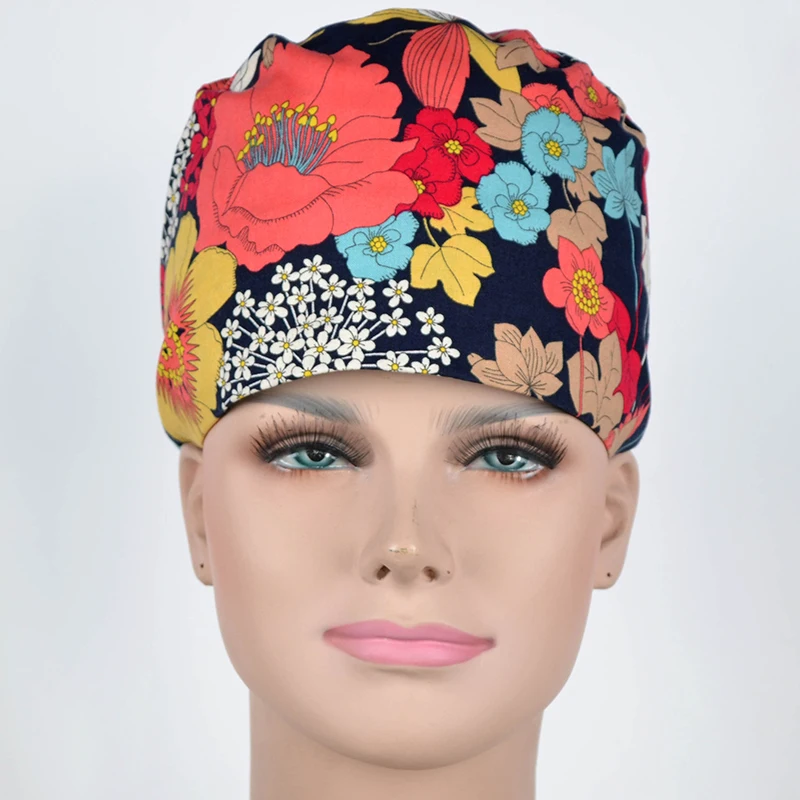 Multi Hennar medical scrub caps,unisex surgical caps,doctor caps,dentist caps,nurse caps - Color: Multi