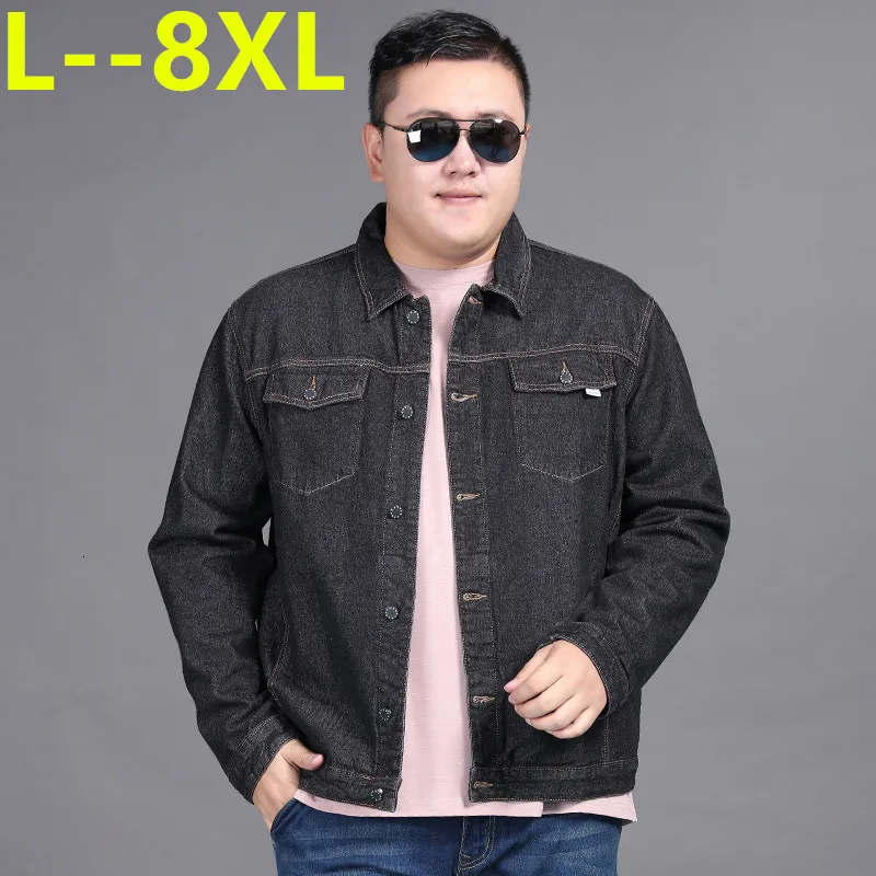 10XL 8XL 6X2019, Мужская джинсовая куртка, высокое качество, ковбойские мужские джинсовые куртки, черные однотонные повседневные облегающие уличные мужские джинсы, одежда