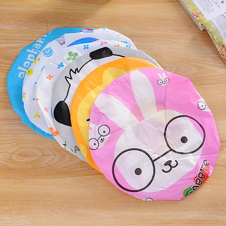 Cartoon Fashion Thick Waterproof Bath Cap Shower Makeup Nursing Kitchen Oil Resistant Smoke Hat | Дом и сад